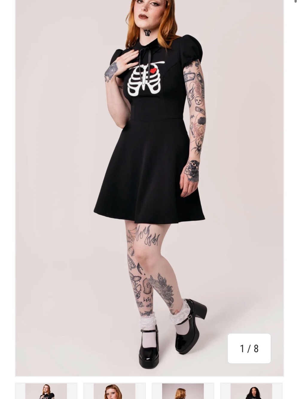 SMALL Hell Bunny Skeleton Girl Dress